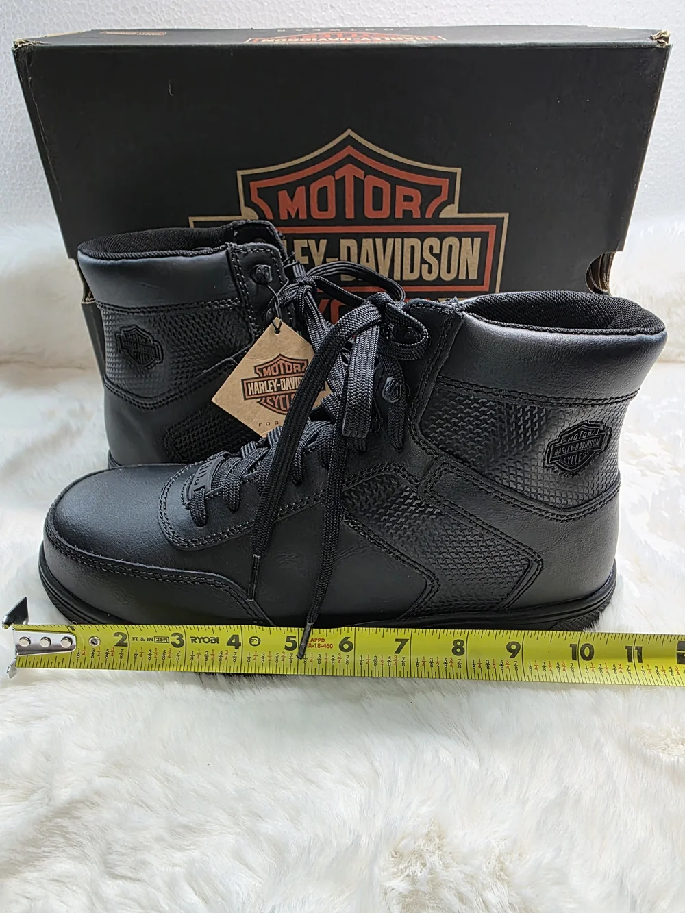 Harley‑Davidson Black Men's Leather Lace-Up Motorcycle Steel Toe Boots